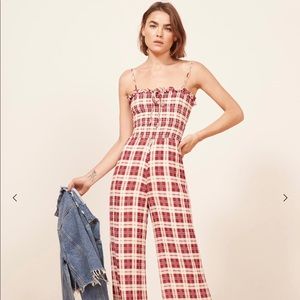 Reformation plaid jumpsuit